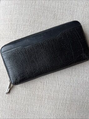 RAG & BONE Black Leather Zip Wallet